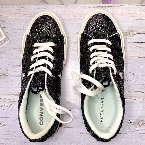 Converse Black Glitter Sneakers - Picture 7 of 8